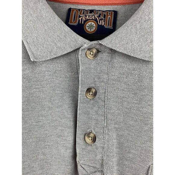 Vintage Duluth Trading Co‎ Gray Cotton Polo Men's short sleeve size XL - Picture 5 of 6